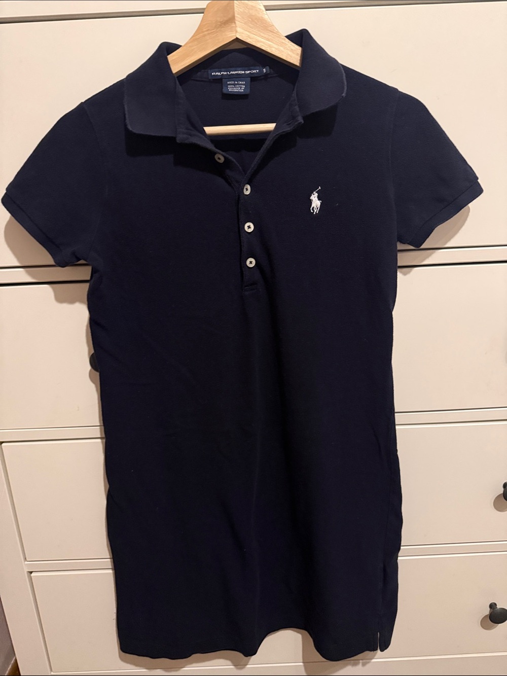 Ralph Lauren Navy Polo Shirt Dress with White Pony